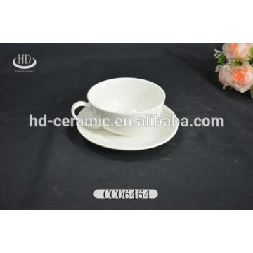 Promotion en céramique et soucoupe en céramique blanche, en Chine, usine directe en gros, en céramique en céramique, tasse de café et soucoupe